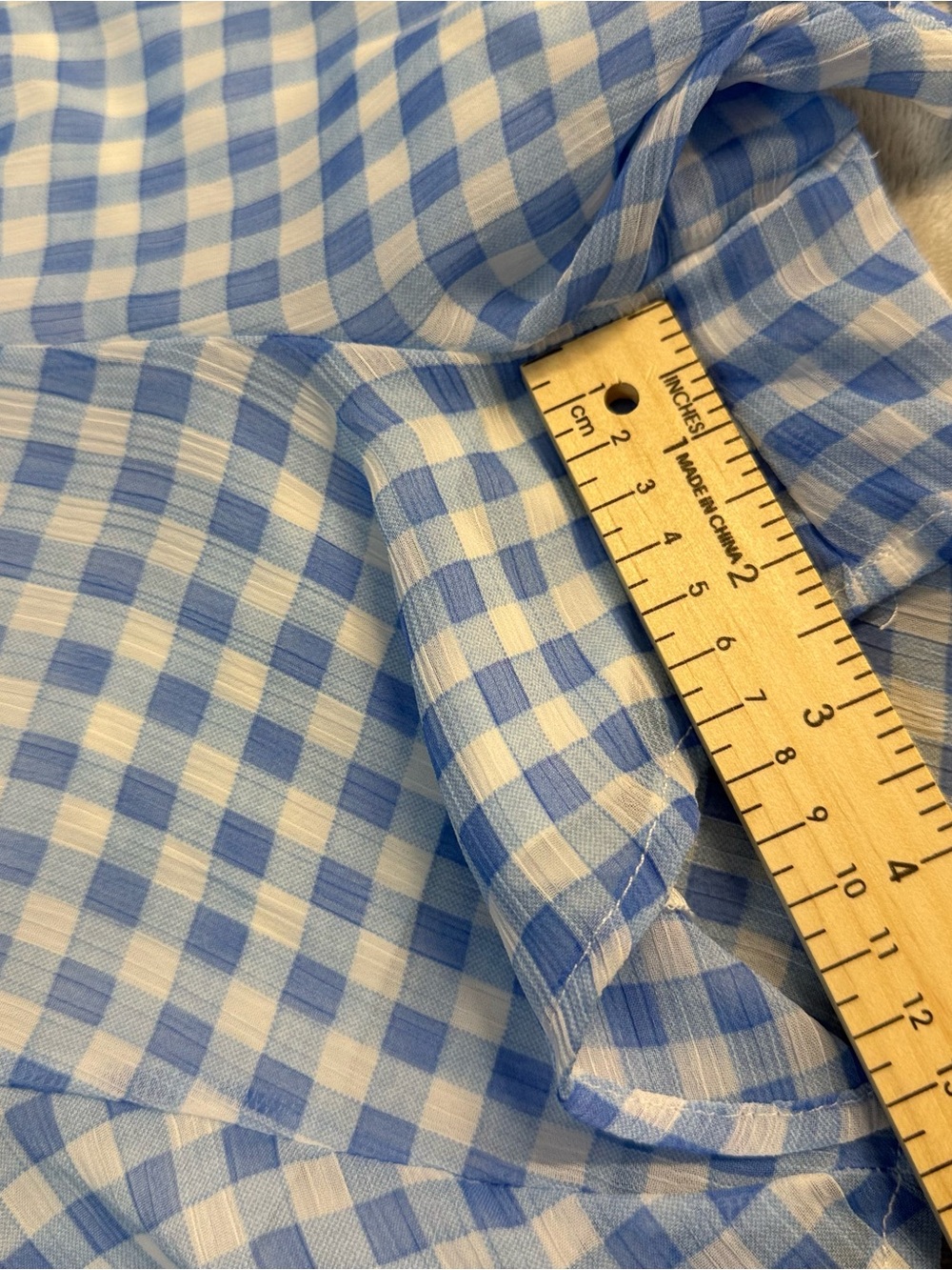Altar’d State Blue White Gingham Halter Romper XL Ruffle Hem Lined Summer - Picture 12 of 15